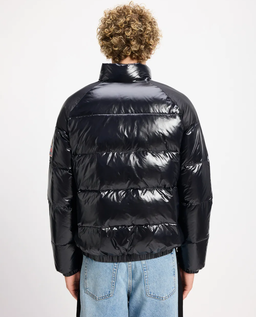 Czarna pikowana kurtka puchowa - Image #3