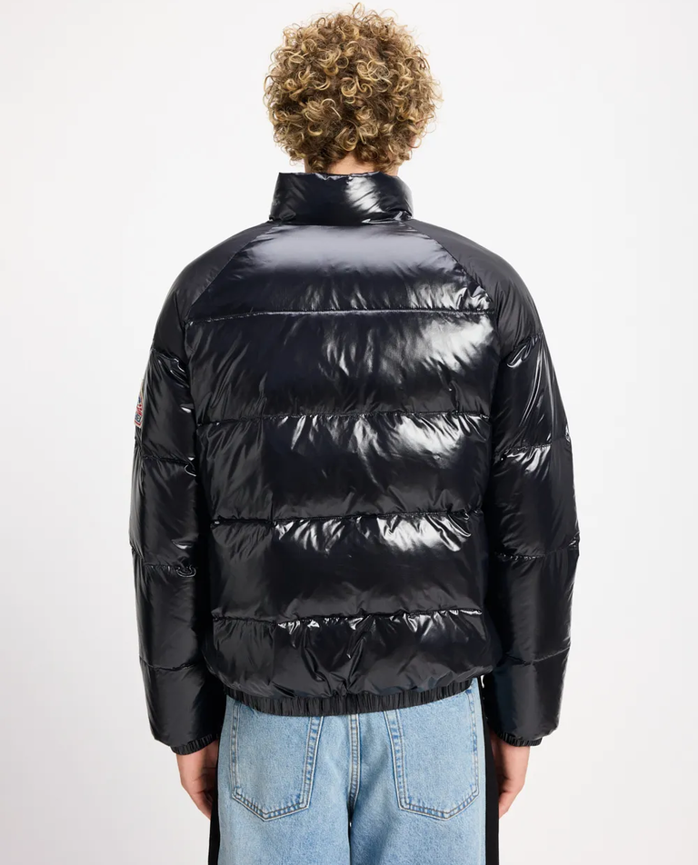 Czarna pikowana kurtka puchowa - Image #3