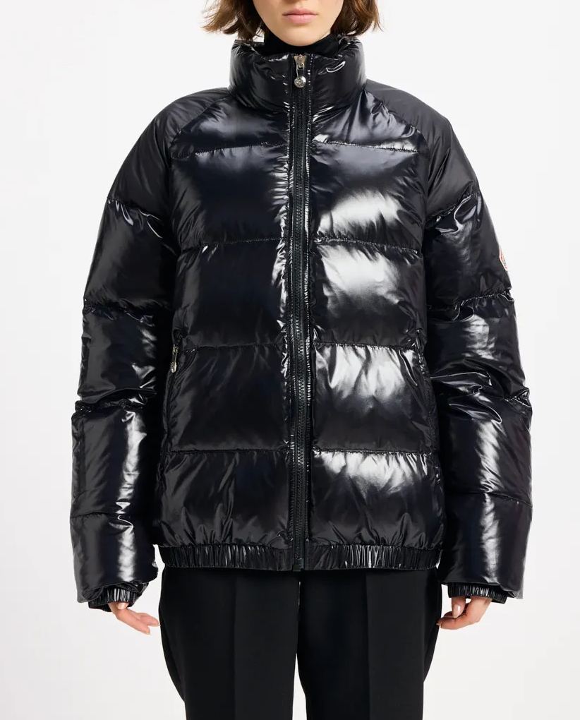 Czarna pikowana kurtka puchowa - Image #5