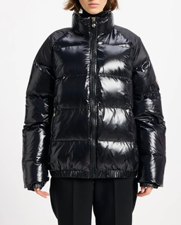 Czarna pikowana kurtka puchowa - Image #5