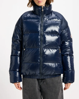 Granatowa pikowana kurtka puchowa - Image #0