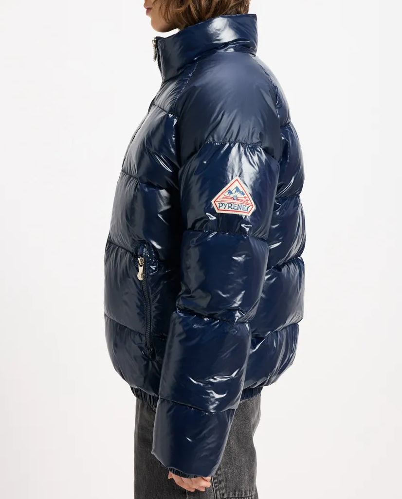 Granatowa pikowana kurtka puchowa - Image #2