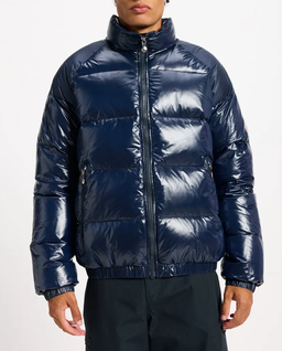 Granatowa pikowana kurtka puchowa - Image #4