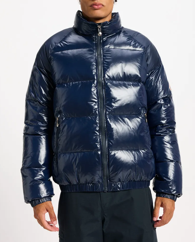 Granatowa pikowana kurtka puchowa - Image #4