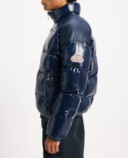 Granatowa pikowana kurtka puchowa - Image #6