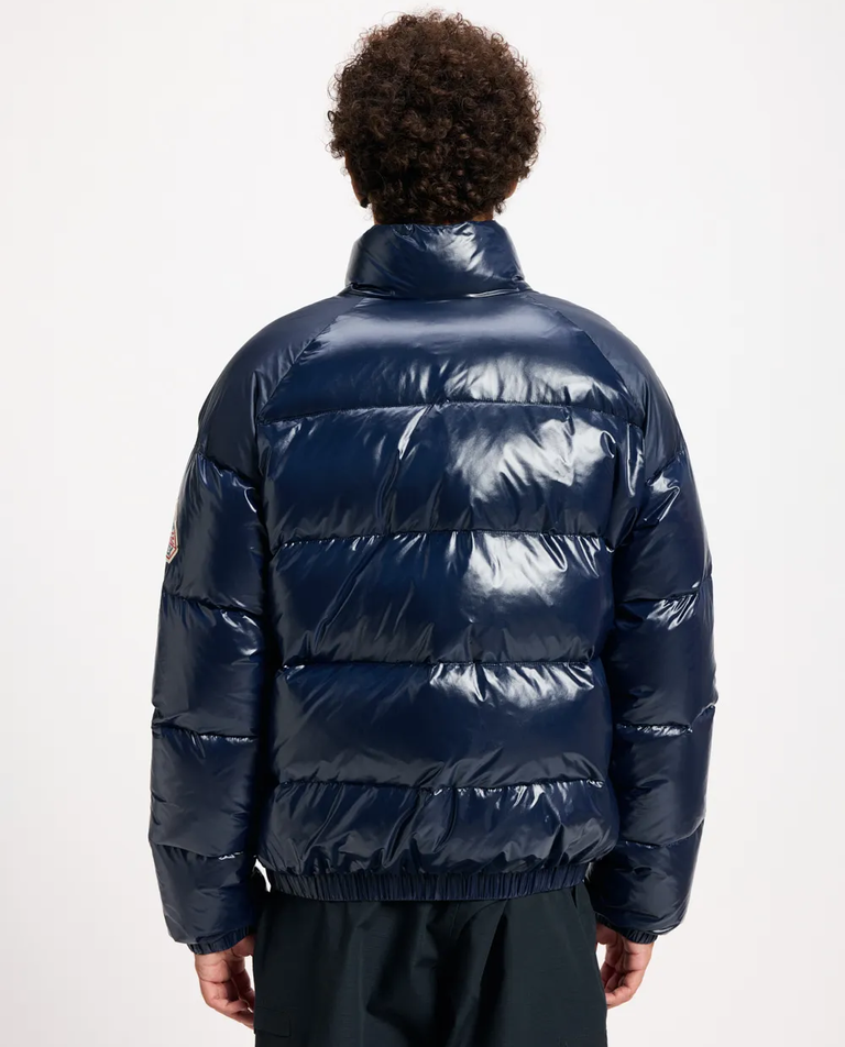 Granatowa pikowana kurtka puchowa - Image #7