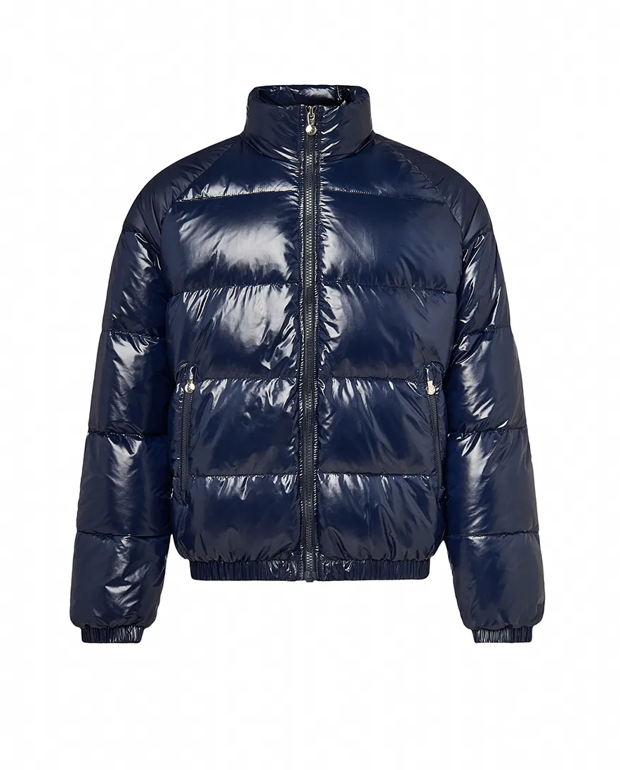 Granatowa pikowana kurtka puchowa - Image #8