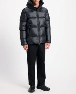 Czarna pikowana kurtka puchowa - Image #6