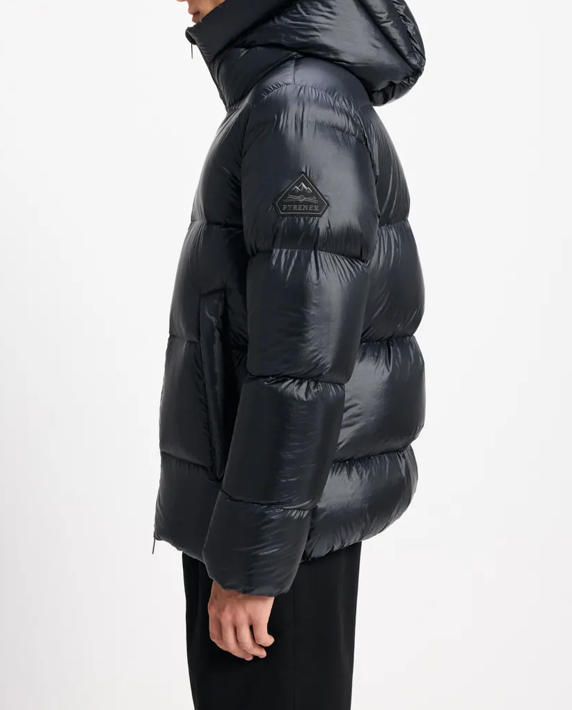 Czarna pikowana kurtka puchowa - Image #8