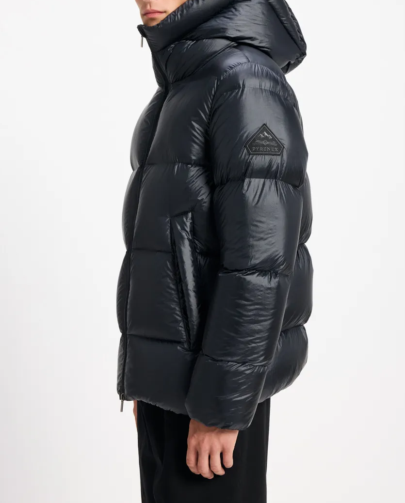 Czarna pikowana kurtka puchowa - Image #9