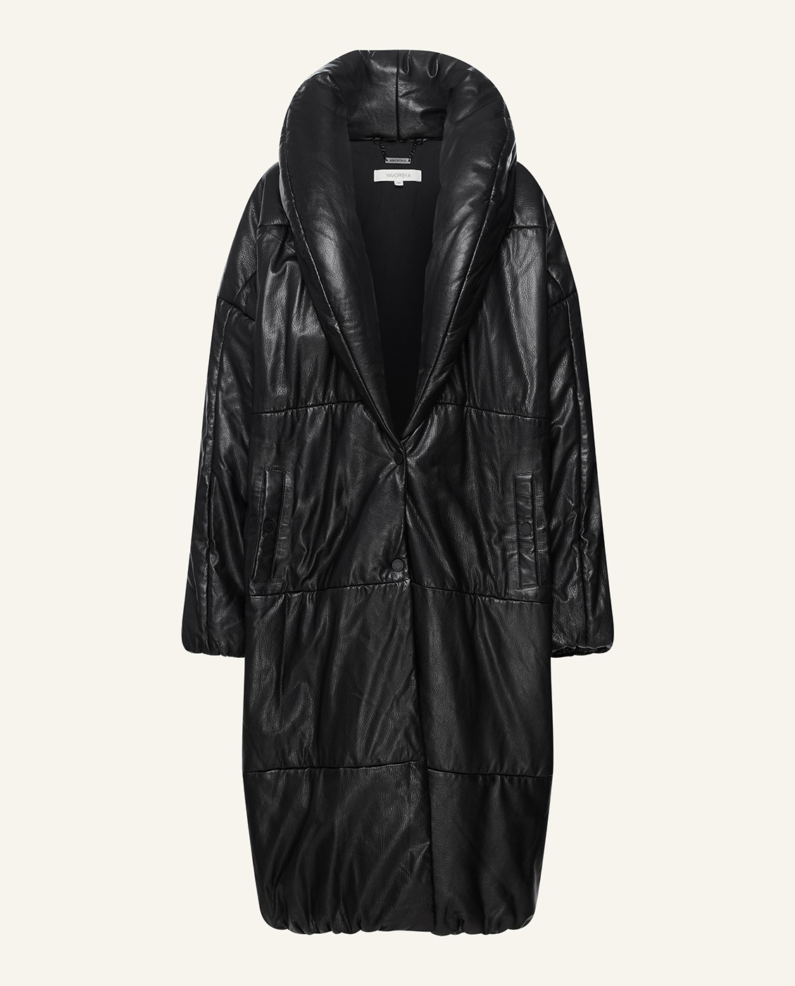 Długi skórzany płaszcz - Image #5