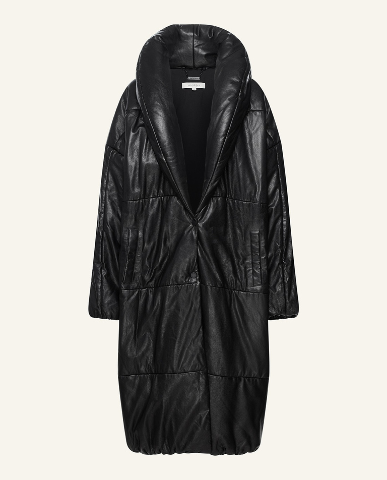 Długi skórzany płaszcz - Image #5