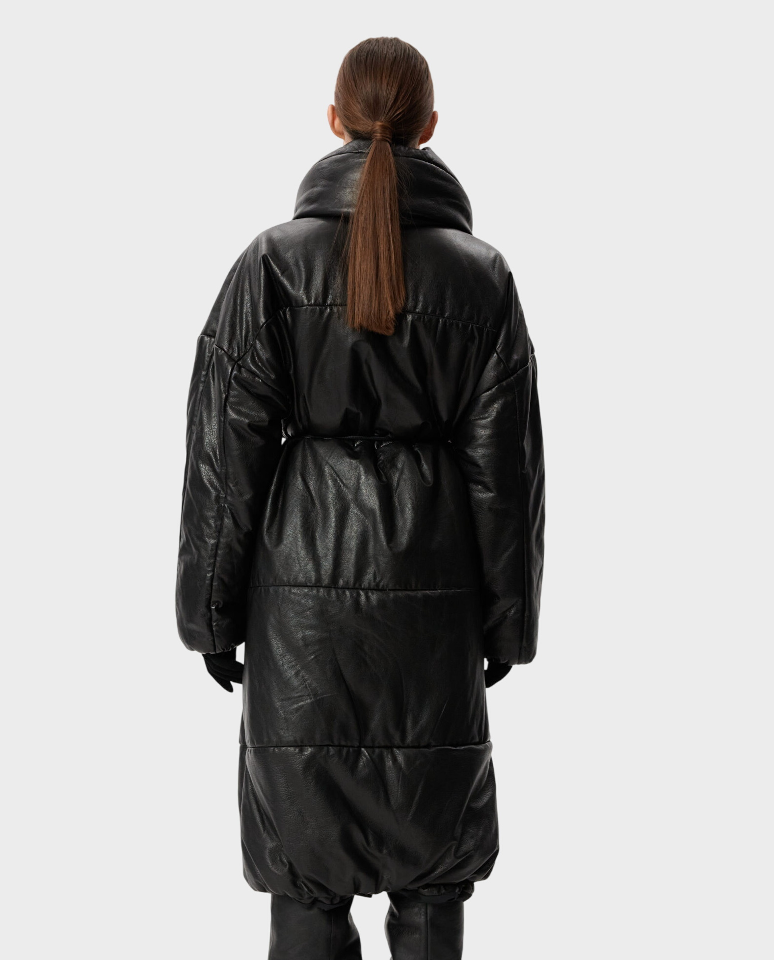 Długi skórzany płaszcz - Image #1