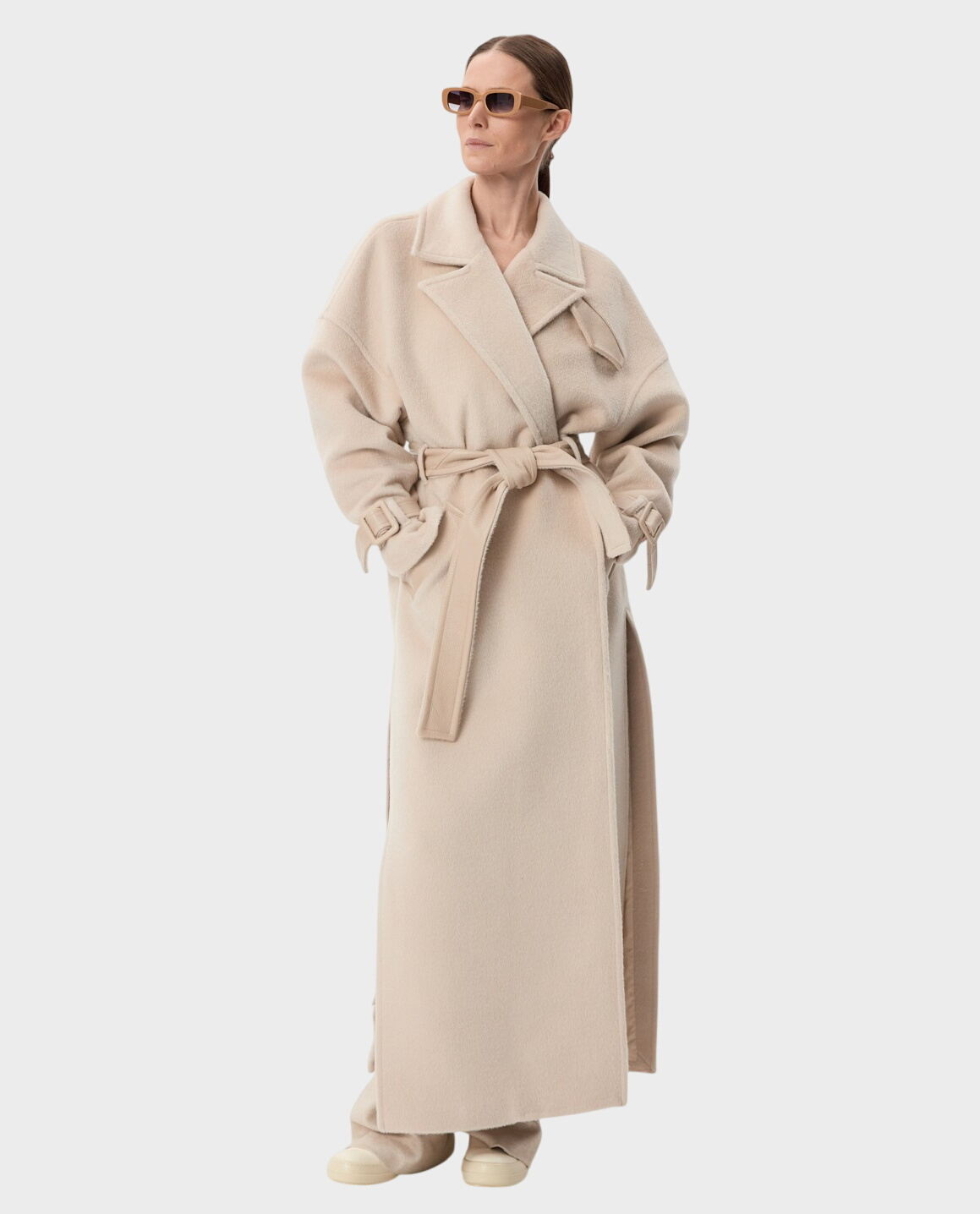 Beżowy płaszcz z alpaki - Image #0