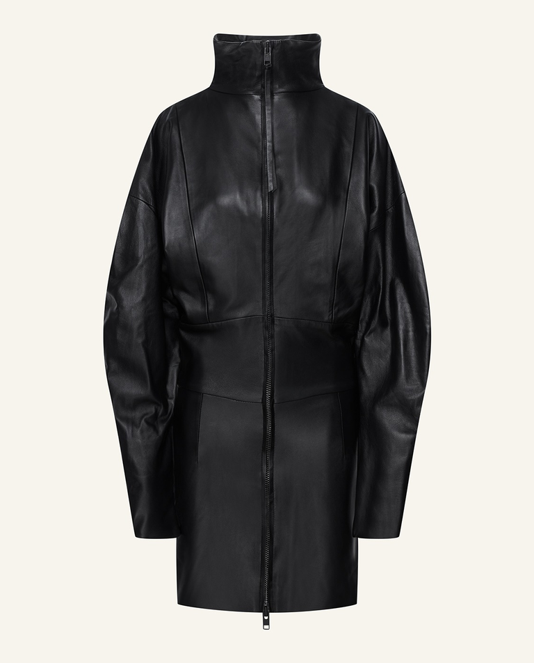 Czarna skórzana sukienka - Image #9