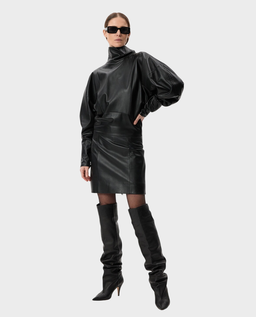 Czarna skórzana sukienka - Image #2