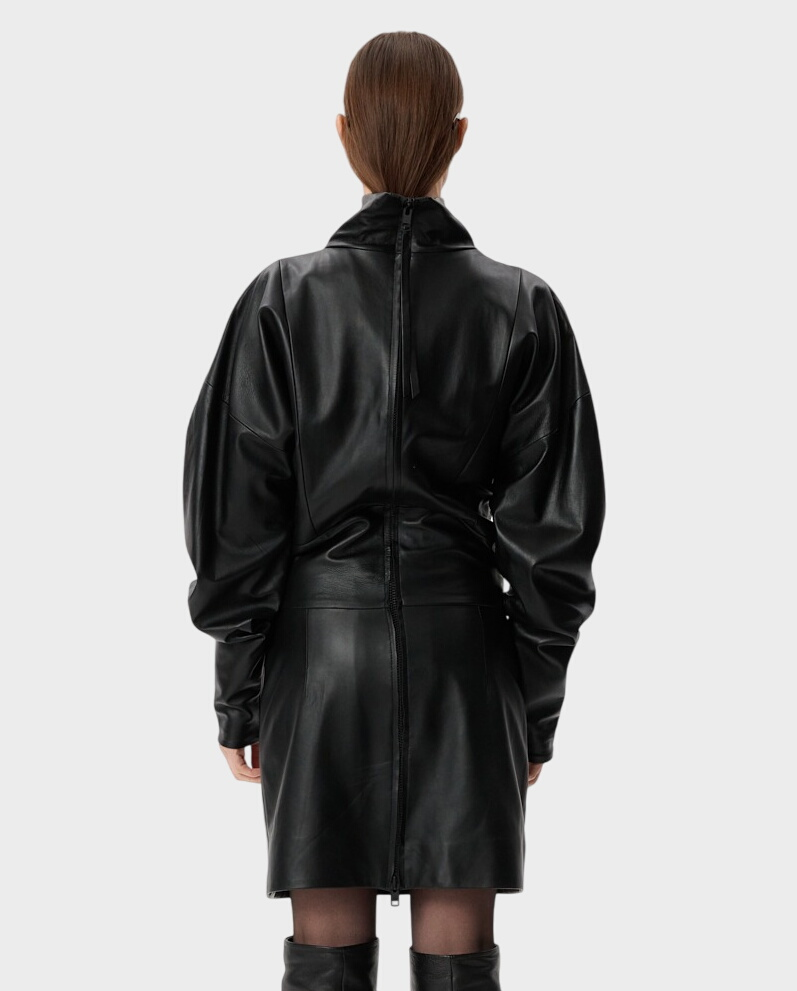 Czarna skórzana sukienka - Image #1