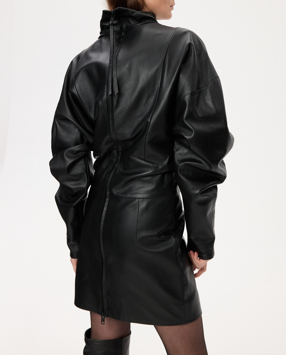 Czarna skórzana sukienka - Image #5