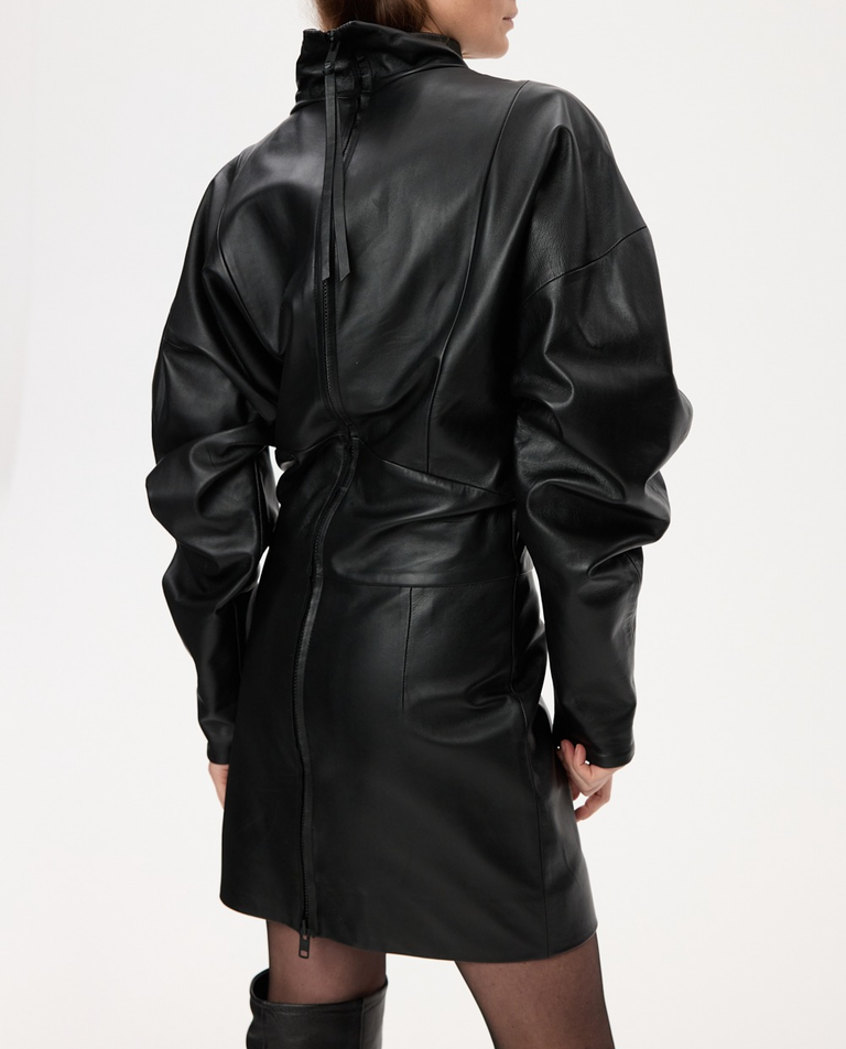 Czarna skórzana sukienka - Image #5