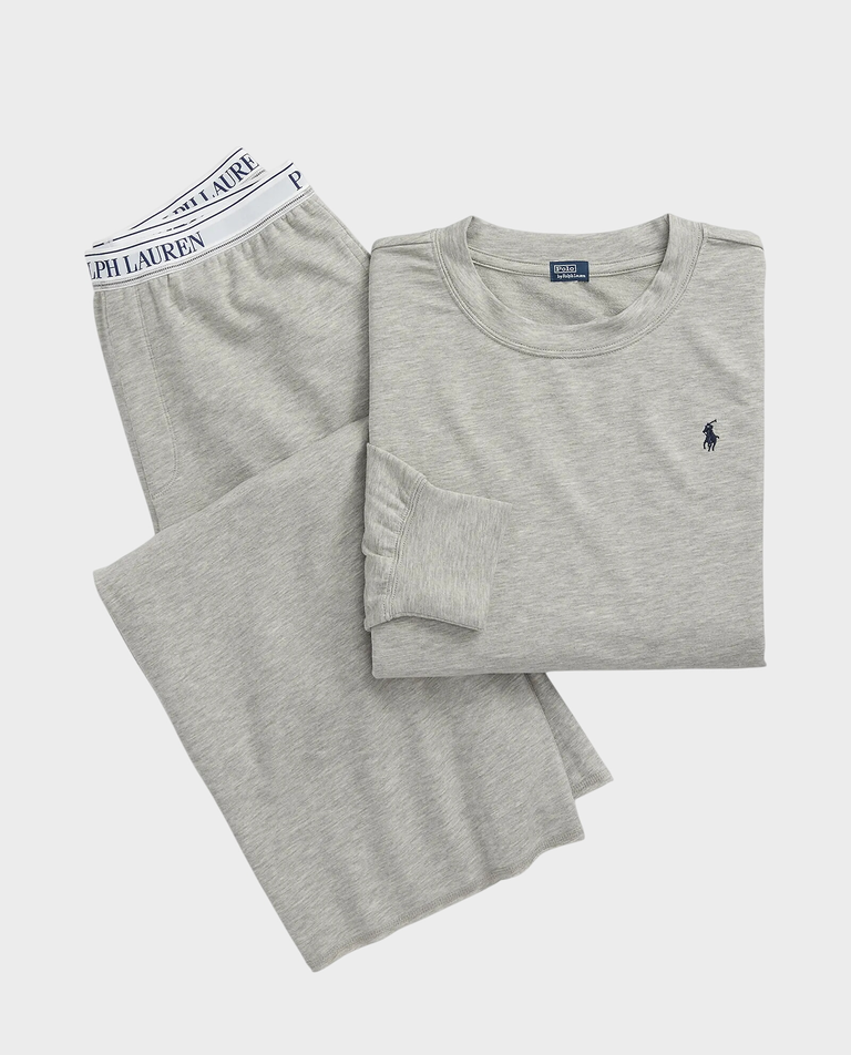 Szara długa piżama z logo