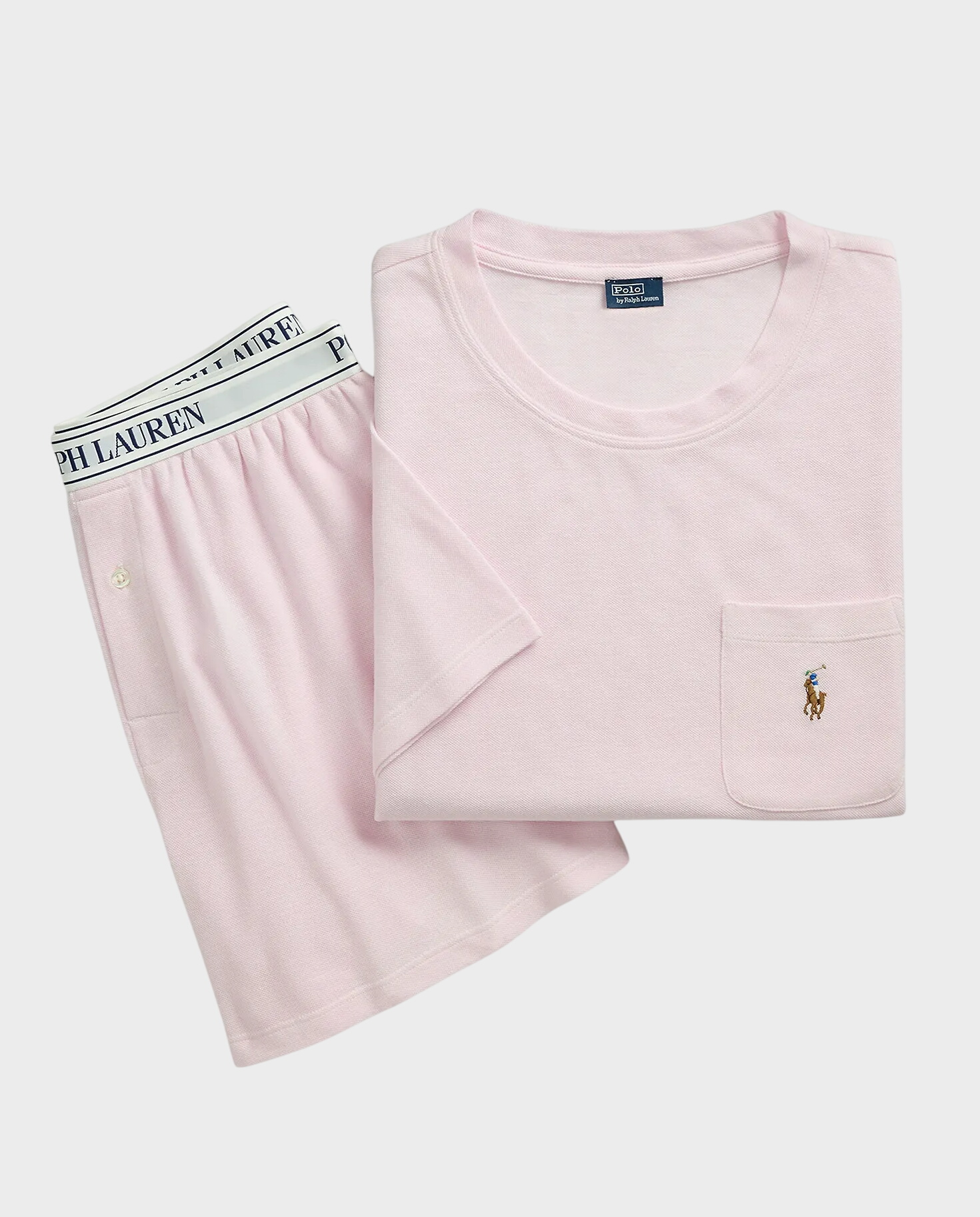 Różowa krótka piżama z logo - Image #0