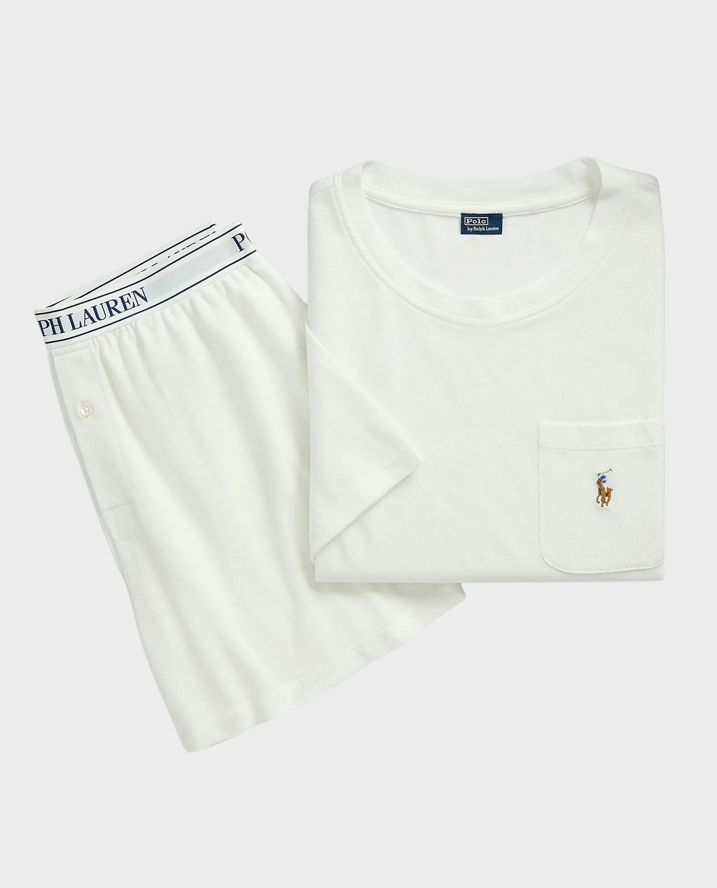 Biała krótka piżama z logo - Image #0