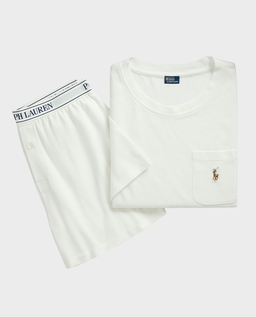 Biała krótka piżama z logo - Image #0