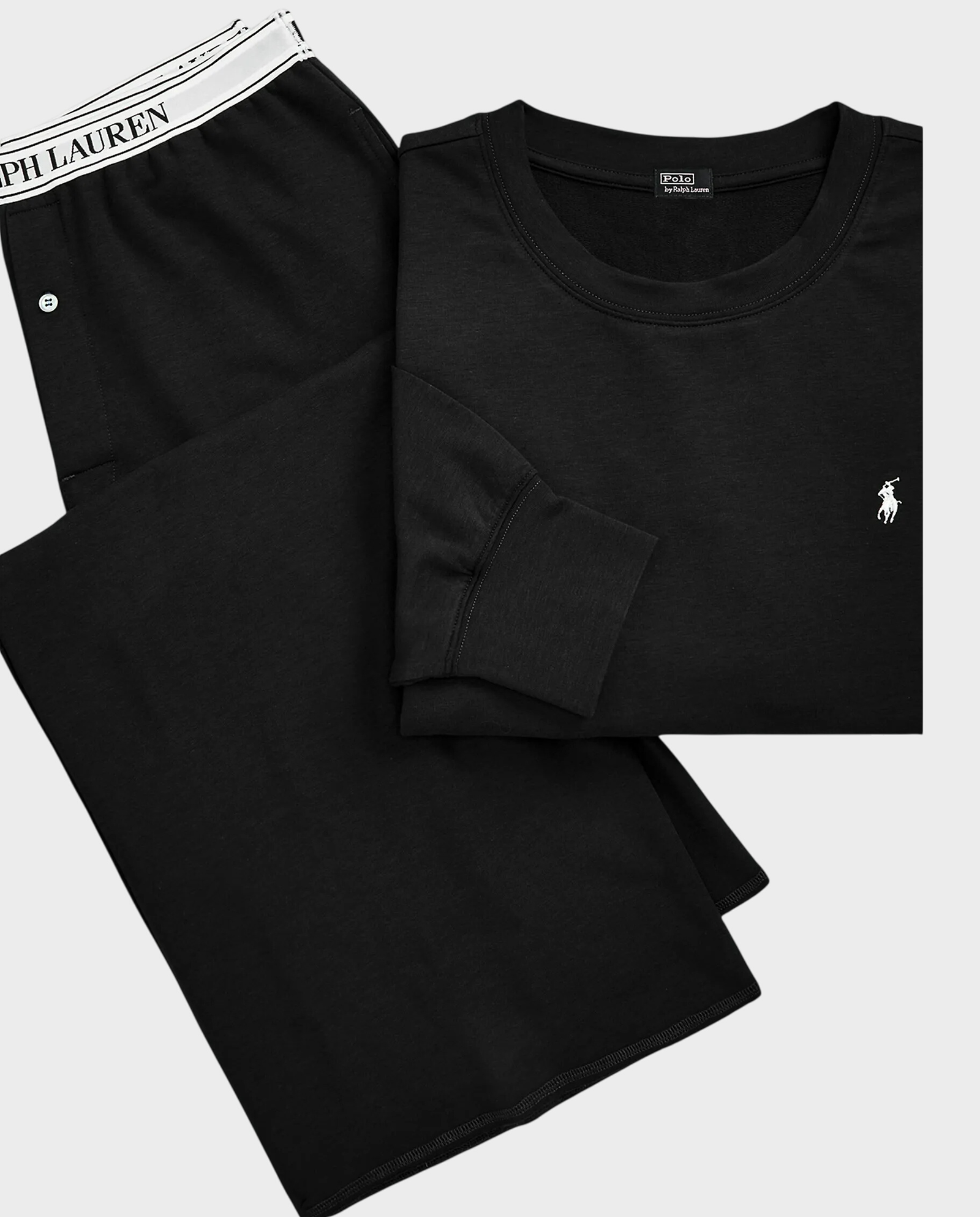 Czarna długa piżama z logo - Image #0