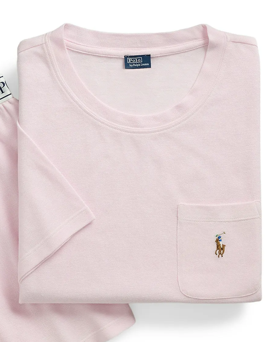 Różowa krótka piżama z logo - Image #1