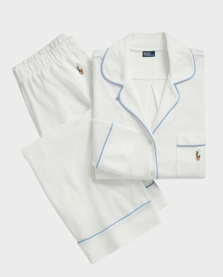 Biała piżama Oxford Knit Madison