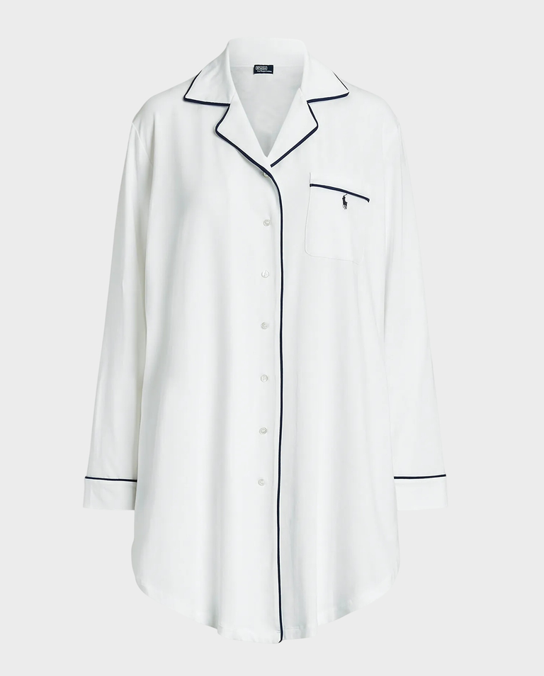 Biała koszula nocna z logo