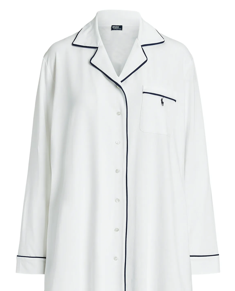 Biała koszula nocna z logo