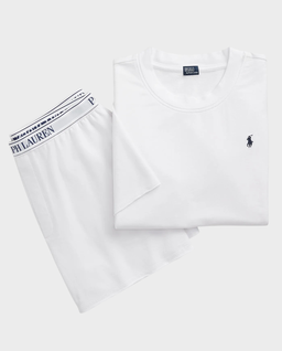 Biała krótka piżama z logo - Image #0