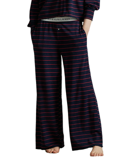 Długa granatowa piżama w paski - Image #2