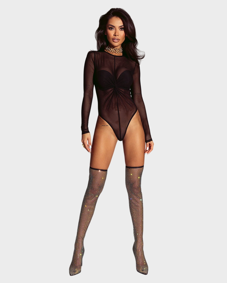 Siateczkowe body z drapowaniem #013