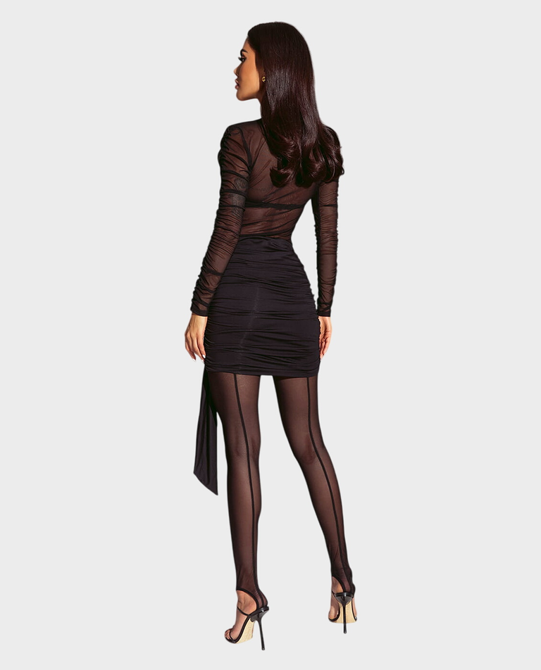 Siateczkowa bluzka z drapowaniem #055 - Image #3