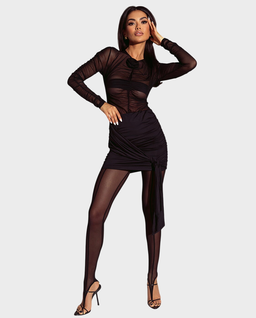 Czarne legginsy z siateczki #077 - Image #3