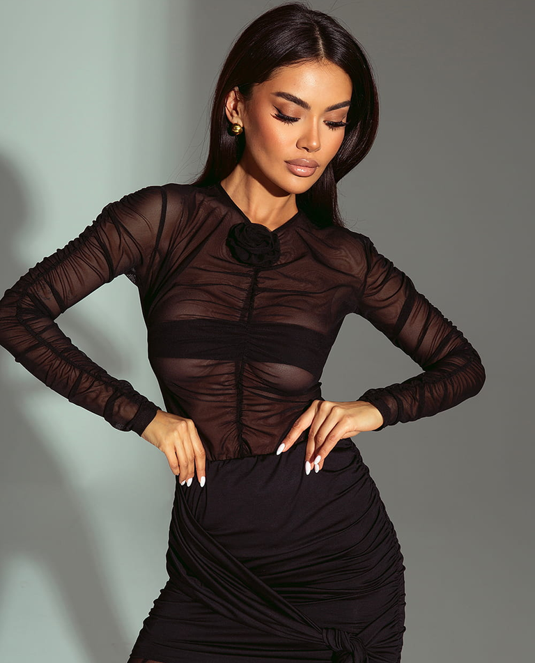 Czarna opaska na biust #101