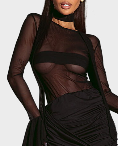 Czarna opaska na biust #101