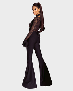 Czarne spodnie z rozszerzanymi nogawkami #079 - Image #2