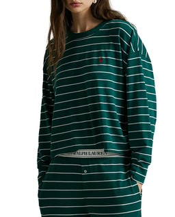 Długa zielona piżama w paski - Image #2