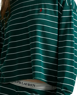 Długa zielona piżama w paski - Image #4