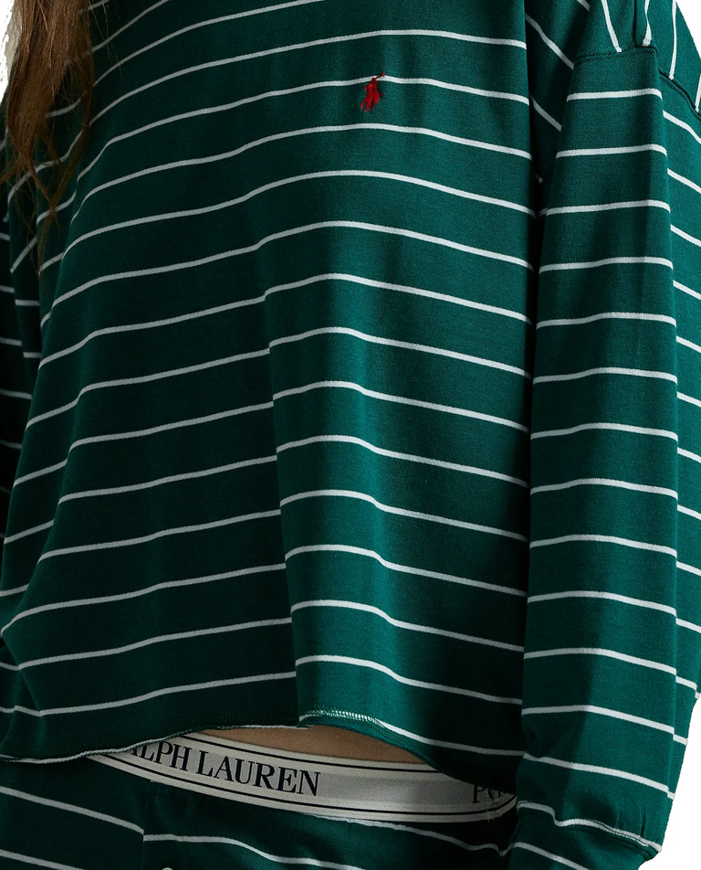 Długa zielona piżama w paski - Image #4