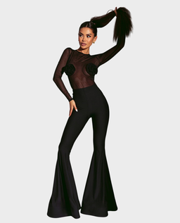 Siateczkowa bluzka z aplikacjami róży #051 - Image #1