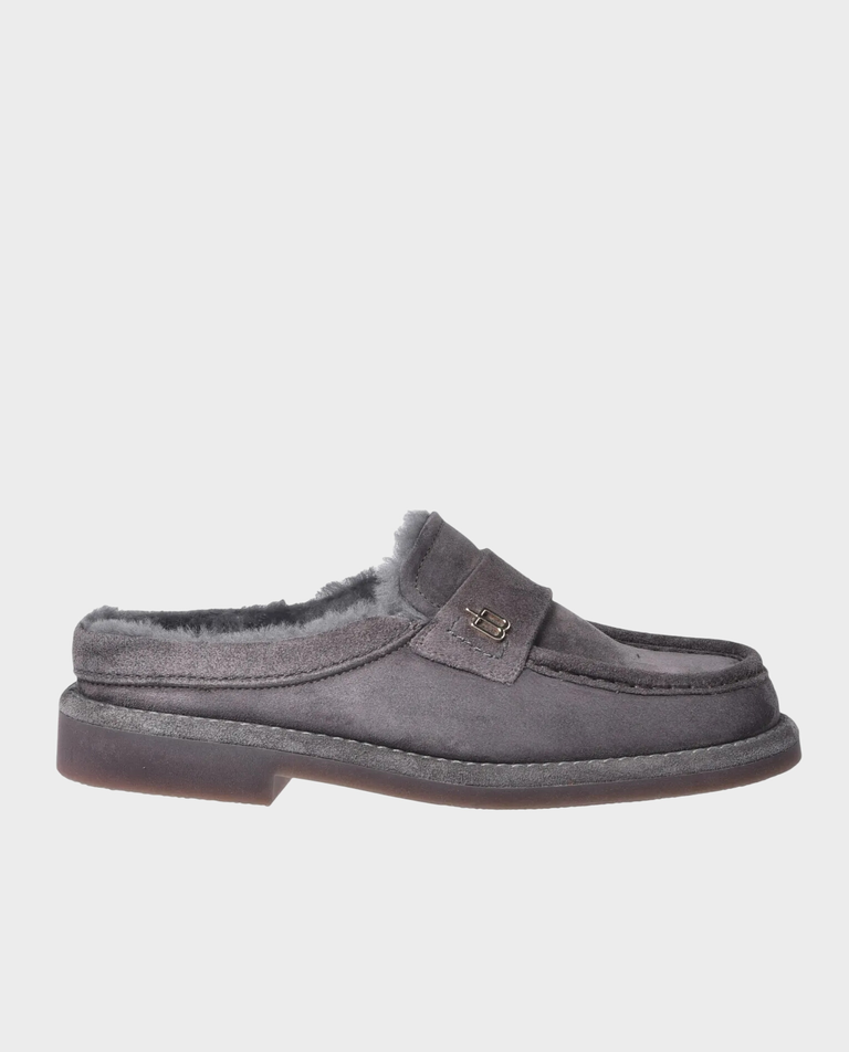 Zamszowe mule z ociepleniem