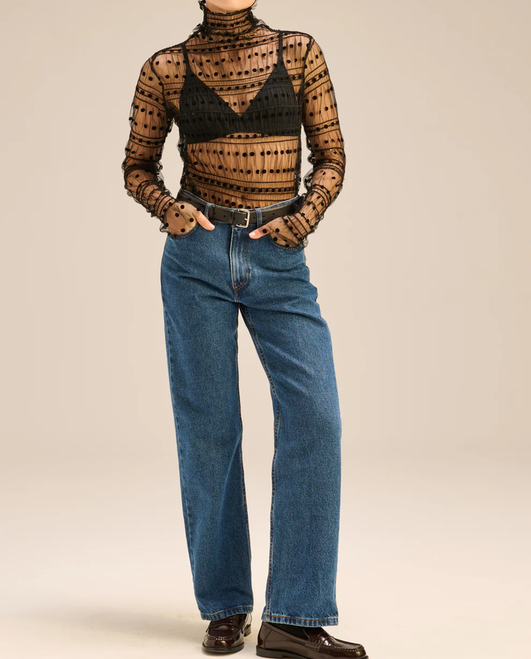 Czarna bluzka z golfem Lily