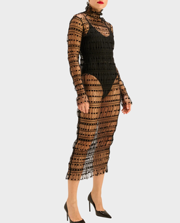 Czarna sukienka z siateczki Lilian - Image #3