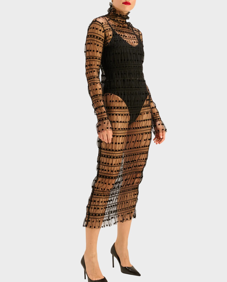 Czarna sukienka z siateczki Lilian - Image #3