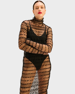 Czarna sukienka z siateczki Lilian - Image #0