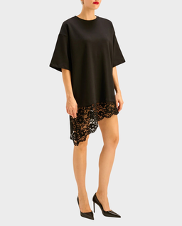 Czarna sukienka z koronkowym dołem Vic - Image #1